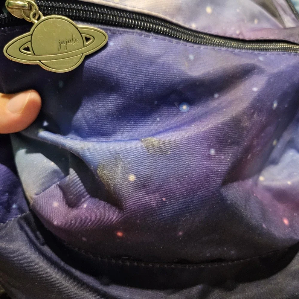 Jujubee small Diaper‎ Bag Galaxy cosmic Print Backpack Blue Purple